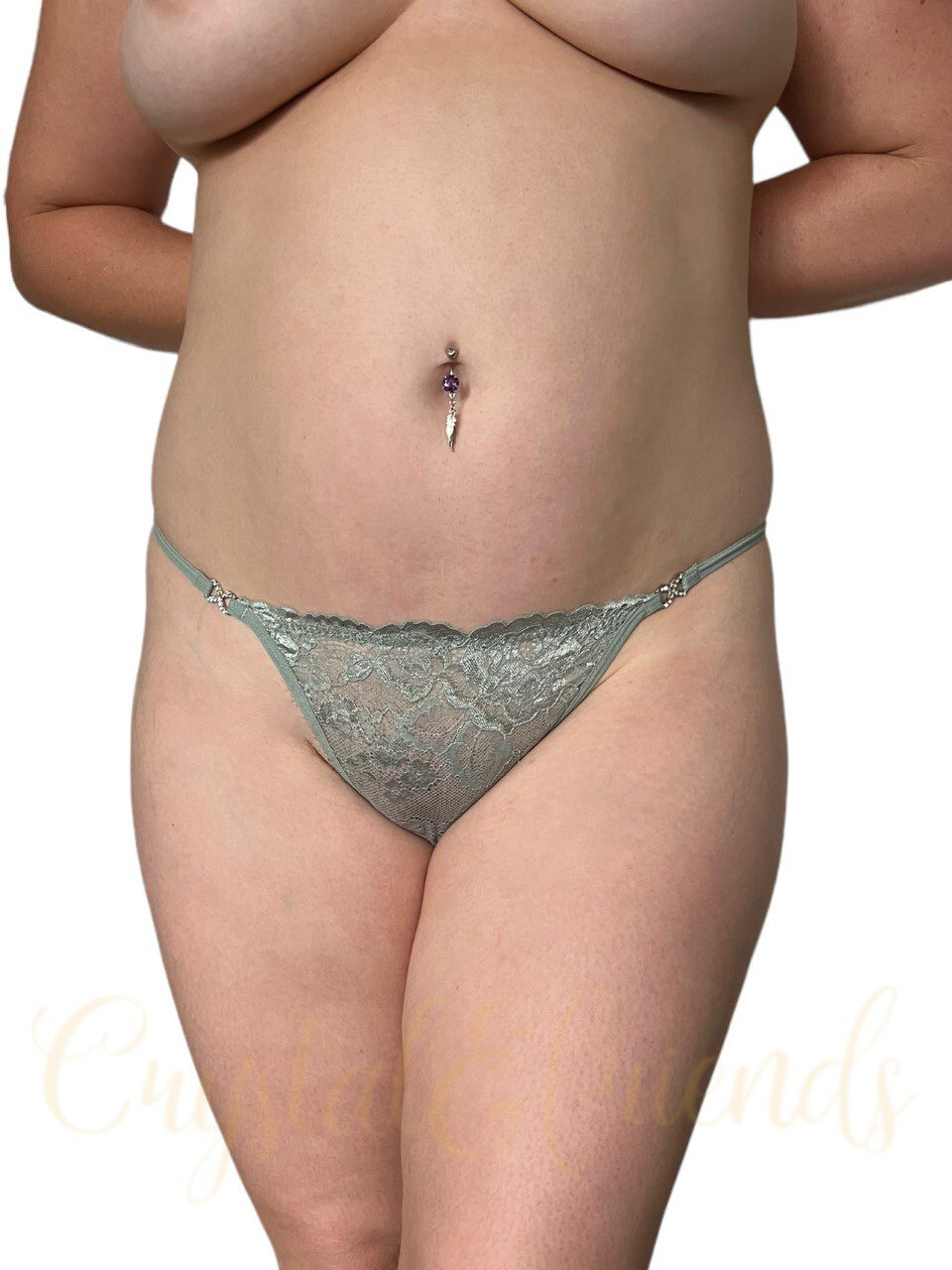 Pretty Lacy G-string with silver link detail - Image 4