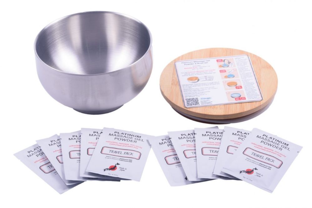Massage Bowl Starter Kit with 10 x 5g Nuru Massage Powder