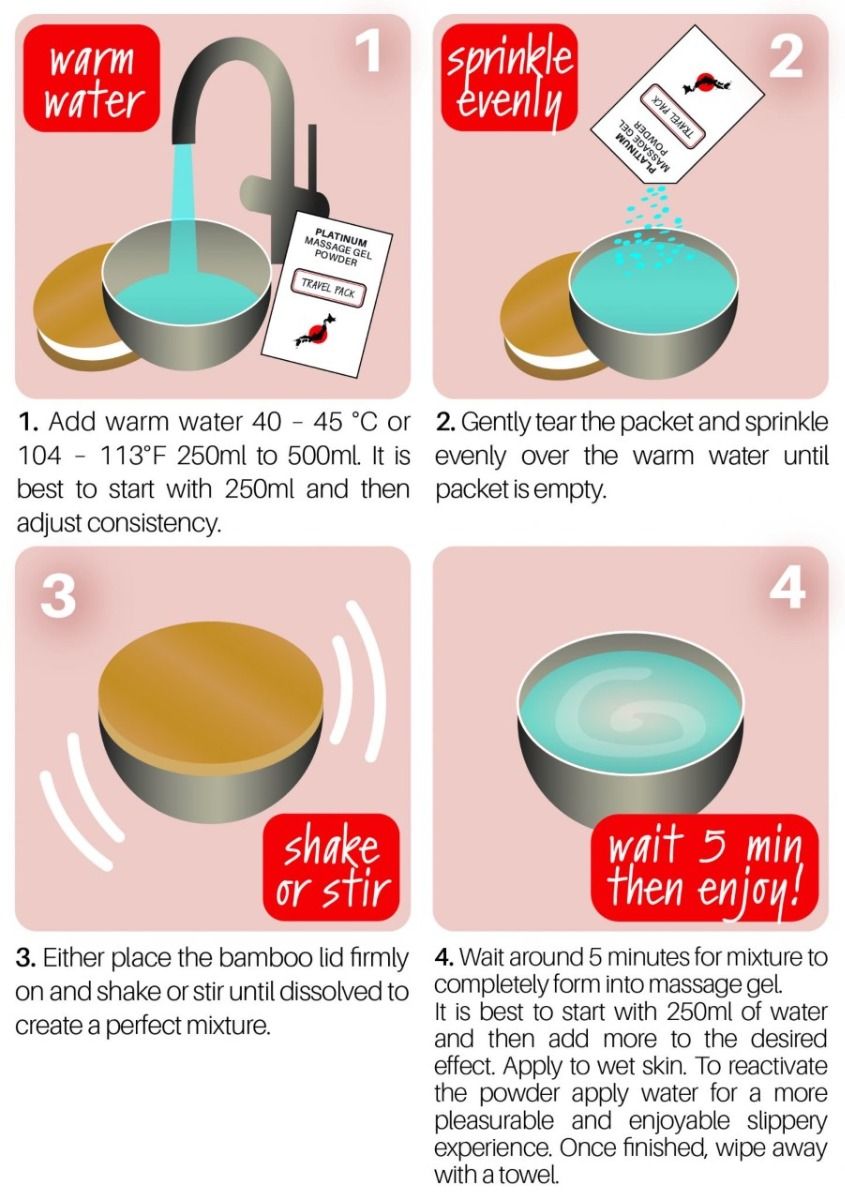 Massage Bowl Starter Kit with 10 x 5g Nuru Massage Powder - Image 6