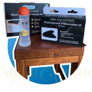 Sensual Massage Kit incl Waterproof King Sheet, Pillowcase & 360ml Pepee Lotion